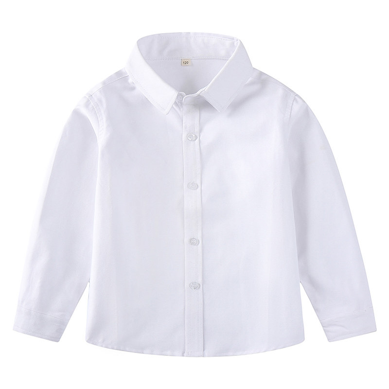 Boy long sleeve white shirt Child white shirt performance clothes for children's clothes CUHK Children's school uniforms for students to perform