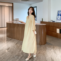 Han Edition Fashion Loose Temperament Net Red 2022 Spring Summer New V Collar Pregnancy Woman Dress dress with dress Skirt Tide Moms