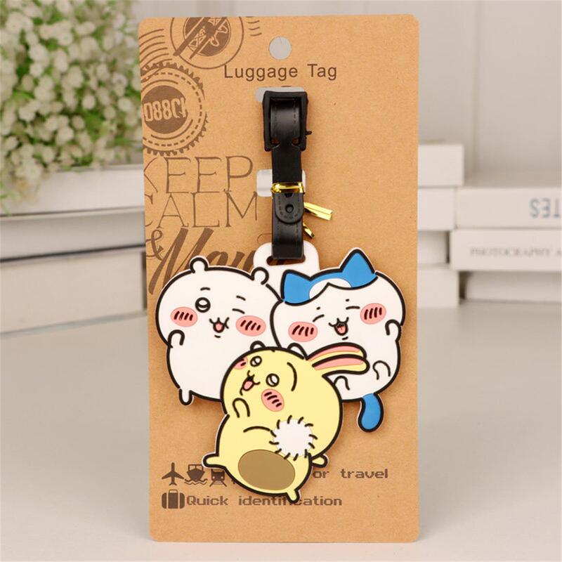 Chiikawa Self-Deprecating Bear Cartoon Cute Luggage Tag Travel Suitcase Check-In Tag Identification Pendant Chiikawa Self-Deprecating Bear Cartoon Cute Luggage Tag Travel Suitcase Check-In Tag Identification Pendant