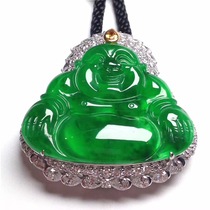 Emerald live Buddhist chandelier pendant yang green bracelet ring earrings with fluorescent Guanyin debunked Myanmar bag retreat for jade