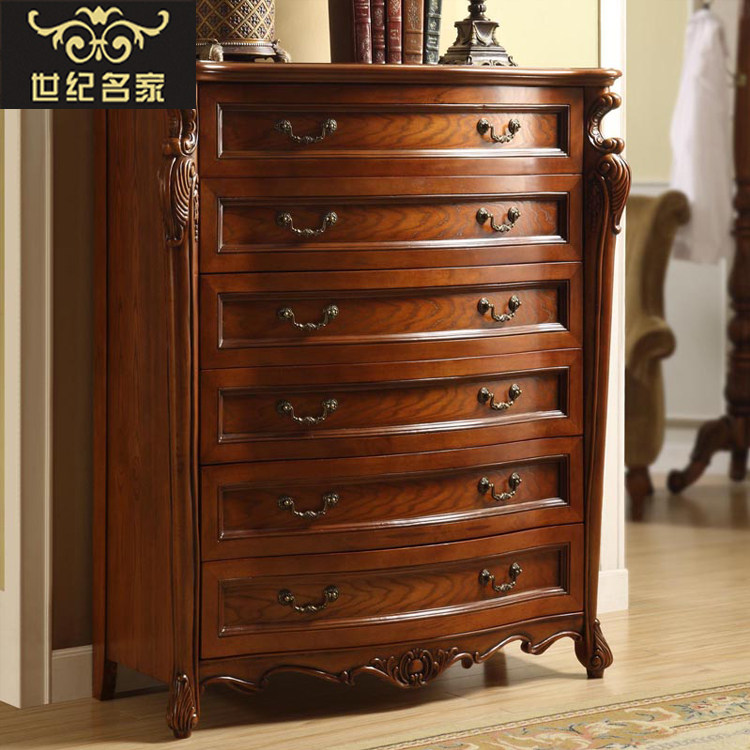 American-style drawer solid wood storage cabinet country widening high living room locker bedroom simple modern locker retro