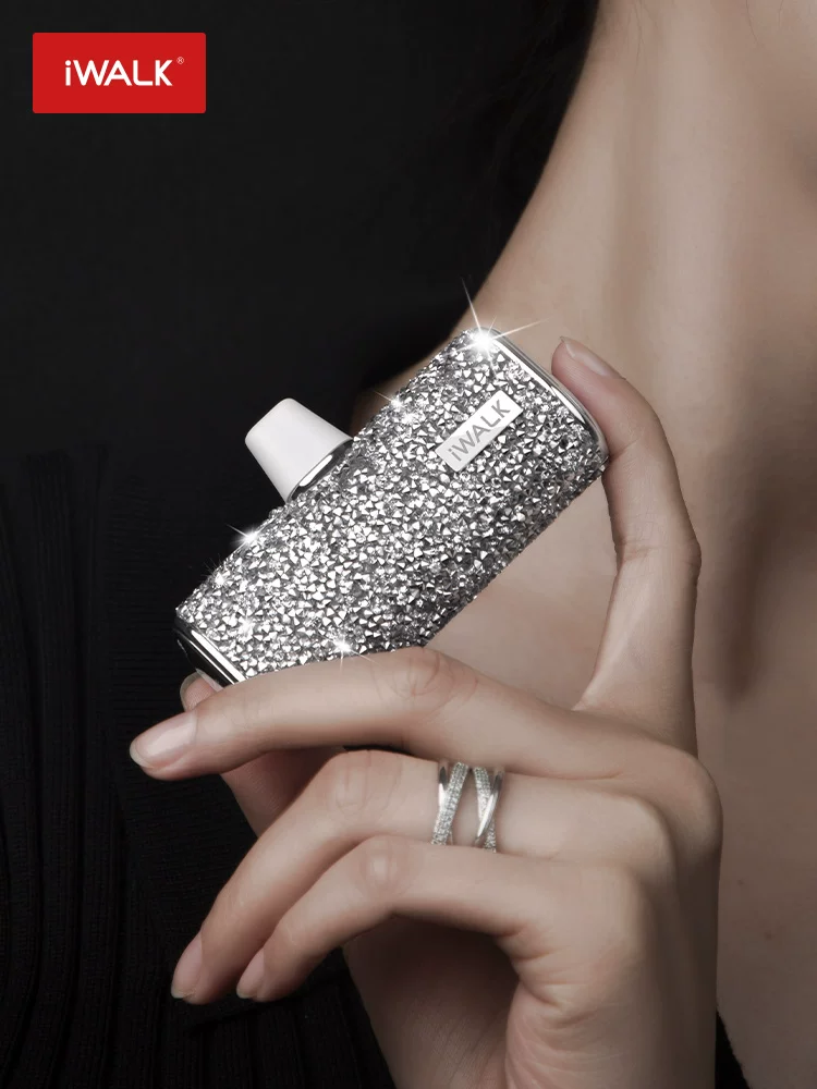 IWALK Evo Pocket Capsule Diamond Edition Charging Treasury Drilling Lipstick Ultra-thin Capsule Small Portable Portable Application for Apple iPhone14 Huawei Emergency Mobile Power Linkpod