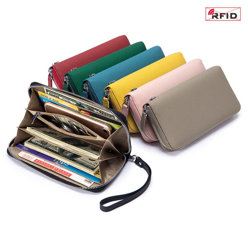Original Foreign Trade New Women's Wallet, Long Genuine Leather Rfid Clutch, Simple Wallet with a High-End Feel, Phone Bag Original Foreign Trade New Women's Wallet, Long Genuine Leather Rfid Clutch, Simple Wallet with a High-End Feel, Phone Bag