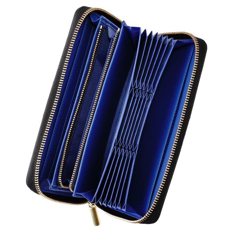 Japan Amazon Rakuten New Genuine Leather Carbon Fiber Men's Long Zipper Wallet Cowhide Accordion Clutch Bag