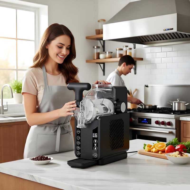 Ice Cream Machine, Household and Commercial Small Fully Automatic Ice Maker, Smoothie Machine, Juice Slush Cold Drink Machine for Stalls