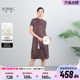 Keshan Retro Printed Silk Dress Women's 2026 Summer New Stand Collar Mid-Length Elegant Xiangyun Gauze Skirt