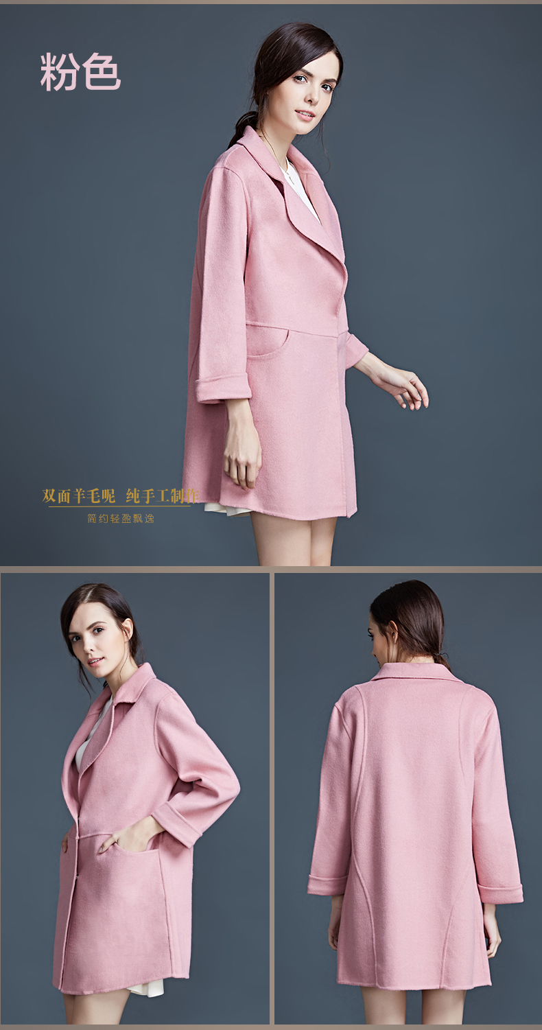 Ke Shang 2017 mùa đông mới hai mặt áo len nữ phần dài handmade coat rắn màu áo len áo cardigan nam