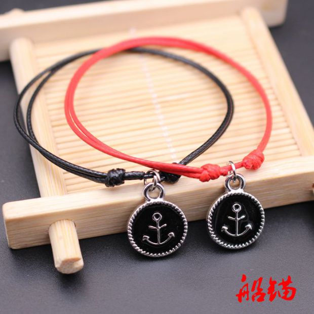 Phiên bản tiếng Hàn của vòng tay mặt cười đơn giản cá tính, một đôi bạn gái có dây đeo vòng tay tốt, đôi bạn nam và nữ có thể được điều chỉnh - Vòng chân lắc chân nữ vàng đẹp