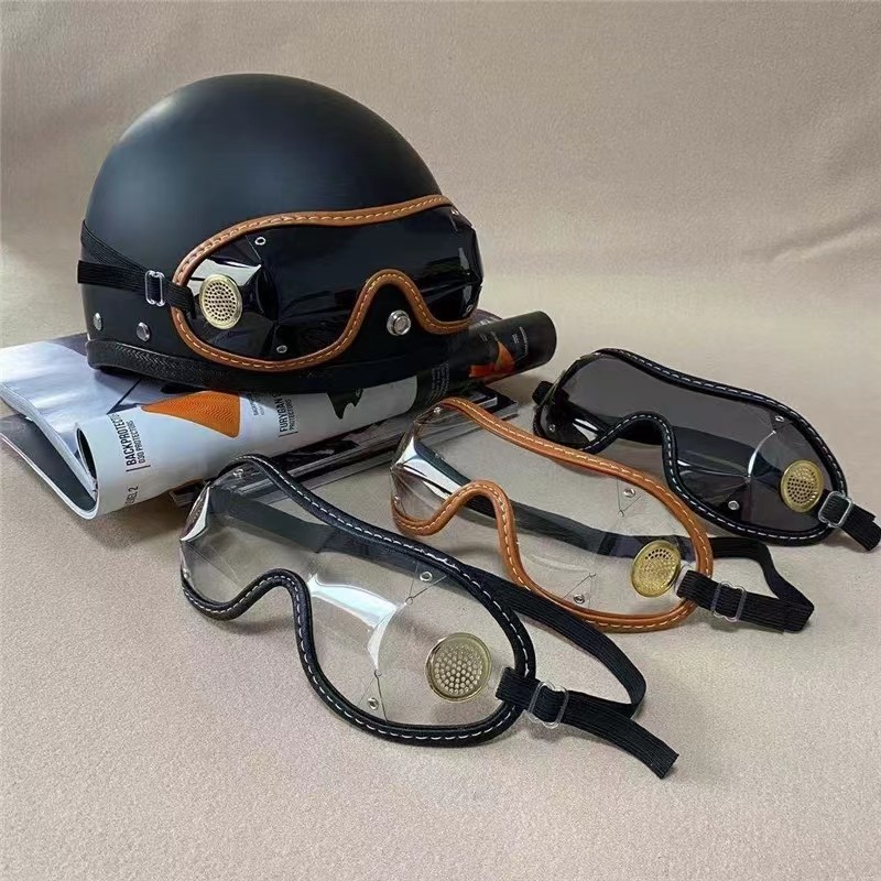 Universal Day Style Retro Helmet Windproof Mirror Hale Glasses Riding Ladygoggles Giggles Skydiving Glasses Equestrian Eye-Taobao
