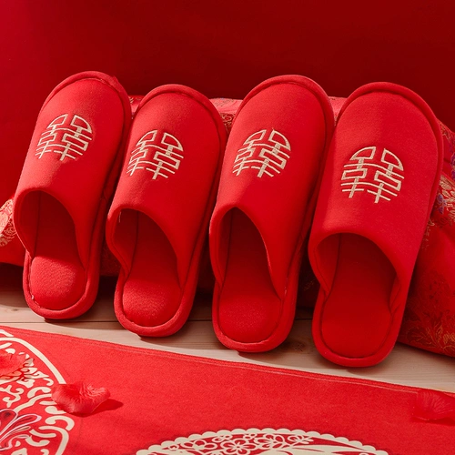 Демисезонные тапочки, праздничнная красная обувь для влюбленных для невесты