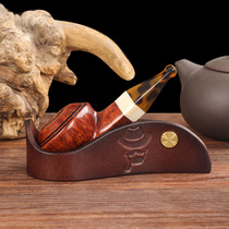 Pipe Smoker Genuine Leather Portable Pipe Seat Thickened Cowhide Craftsmanship Pipe Smoker Pipe Accessories Storage Ornament