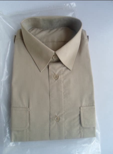 Old-fashioned 87 really good beige long-sleeved shirt middle-aged and elderly shirt labor insurance outdoor shirt breathable sweat
