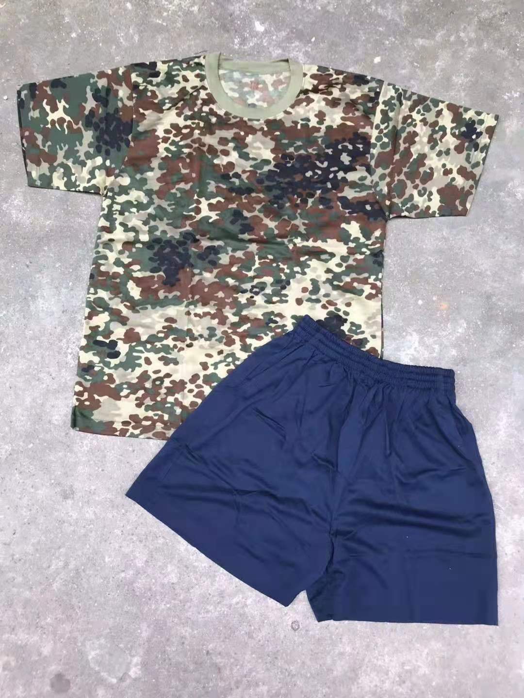 Inventory old goods 01 physical training suit round neck camouflage short-sleeved T-shirt breathable quick-drying student military training summer