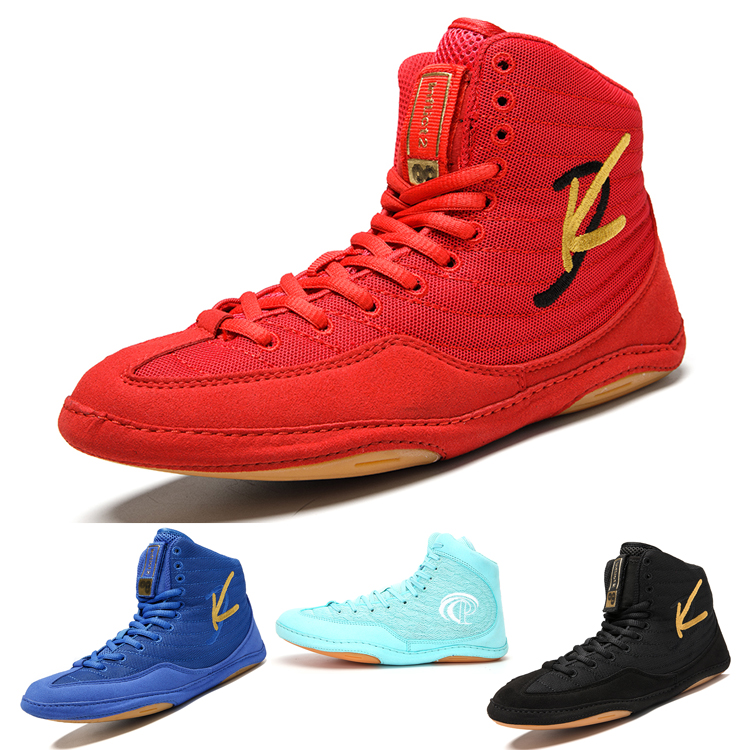 DK boxing shoes men sanda fighting combat shoes black training shoes Blue match wrestling shoes red fall shoes women