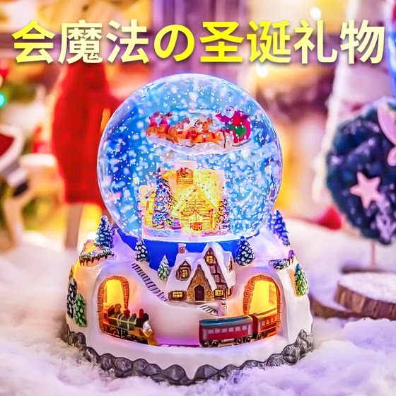 Snowflake Music Box Crystal Ball Music Box Rotating Creative Birthday Girl Sends Christmas Gift to Girlfriend Girl Child Girl