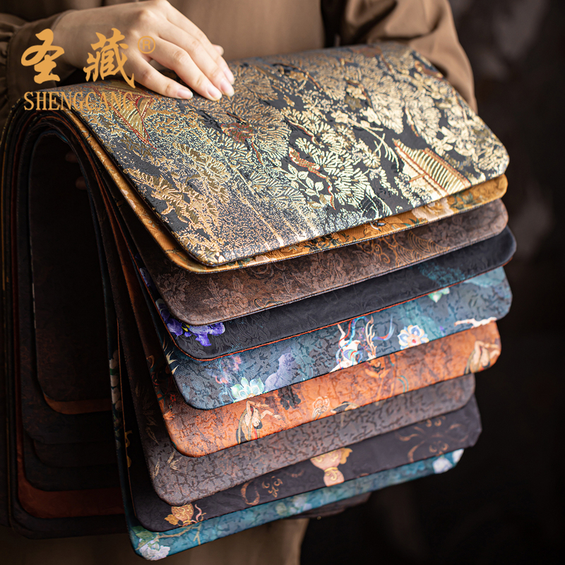 Xiangyun Silk Tea Mat for Home Use, Chinese-Style Retro Zen Double-Sided Tea Ceremony Mat, High-End Tea Room Table Runner, Tea Towel Table Runner Xiangyun Silk Tea Mat for Home Use, Chinese-Style Retro Zen Double-Sided Tea Ceremony Mat, High-End Tea Room Table Runner, Tea Towel Table Runner