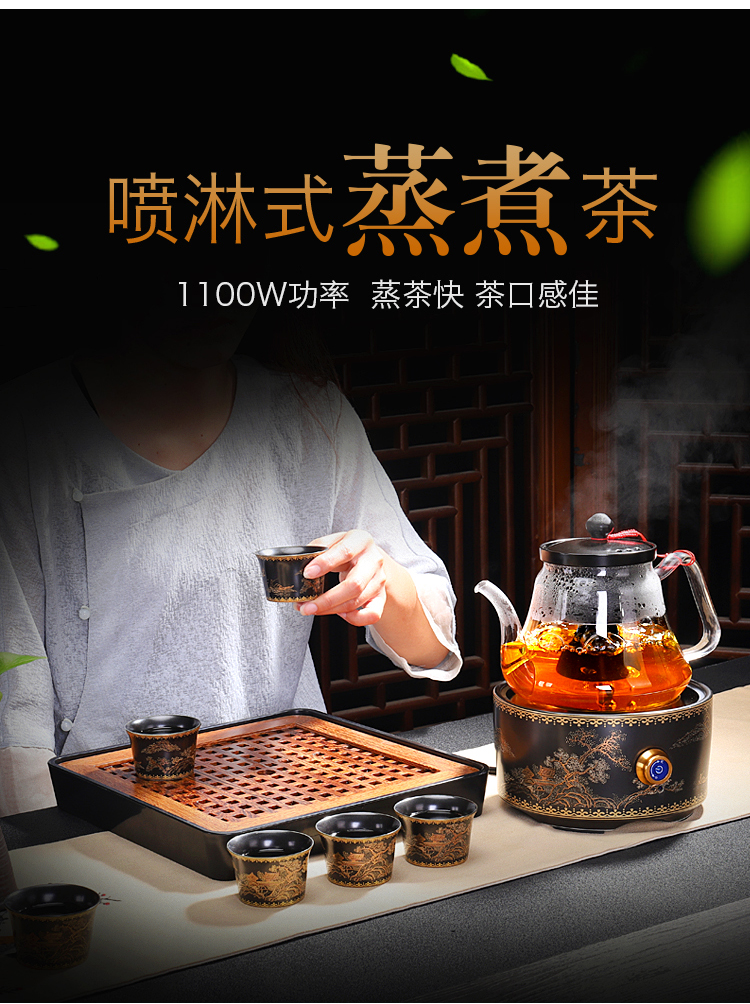 Glass suits for the boiled tea, the electric TaoLu Chinese wind restoring ancient ways automatic steaming kettle boil tea stove black tea cups