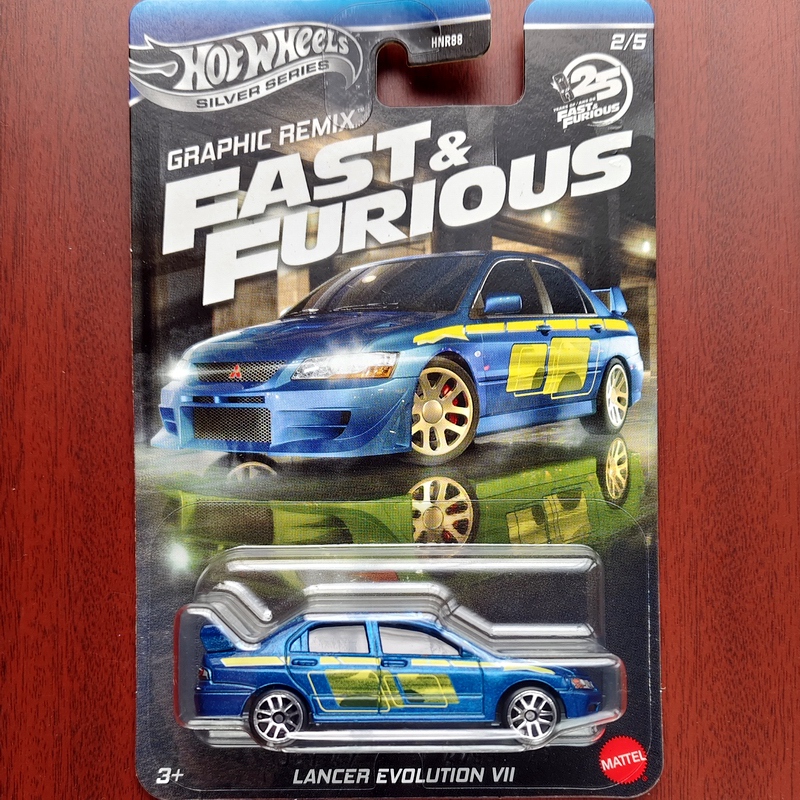 Hot Wheels Mitsubishi Lancer Evo7 Alloy Sports Car, Fast and Furious Theme Model Hot Wheels Mitsubishi Lancer Evo7 Alloy Sports Car, Fast and Furious Theme Model