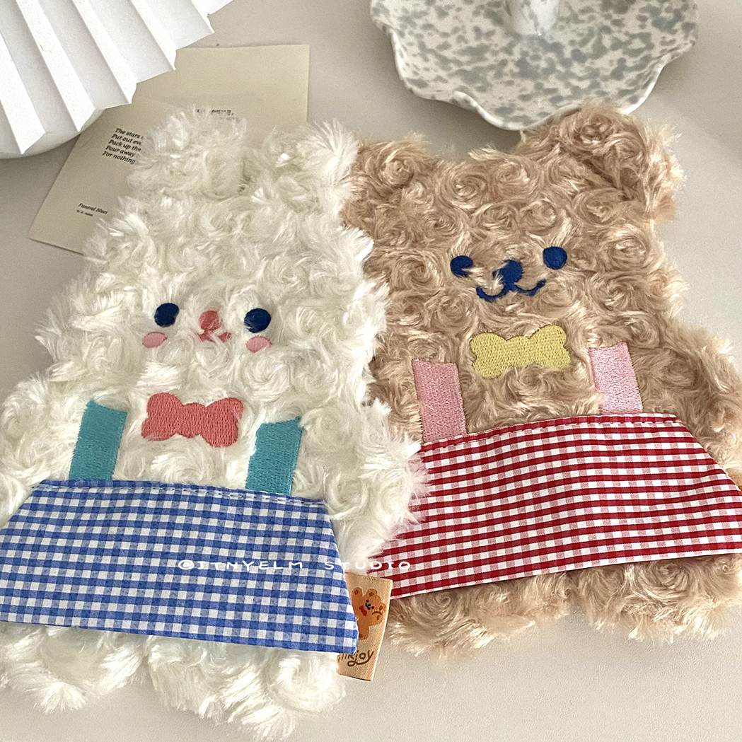 milkjoy plaid skirt small bear plush pen bag large capacity small rabbit cute girl student stationery containing bag