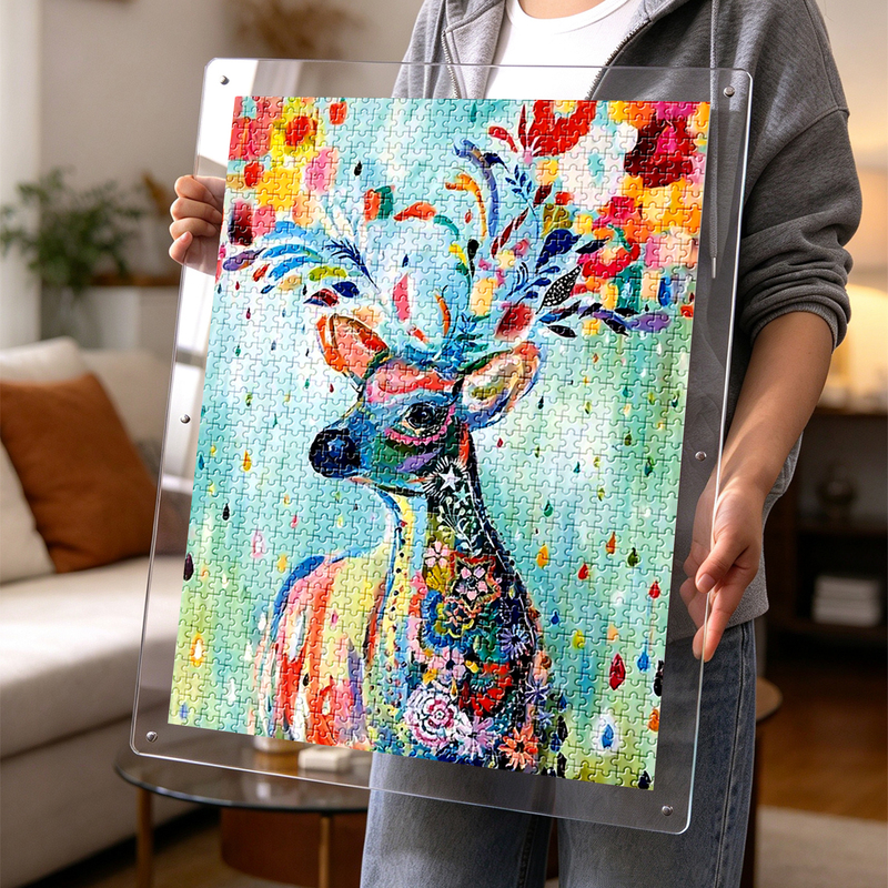 Transparent Acrylic Puzzle Frame for 1000 Pieces, Special Picture Frame 70X50, Framing for 500 Pieces, 75 Frame Storage
