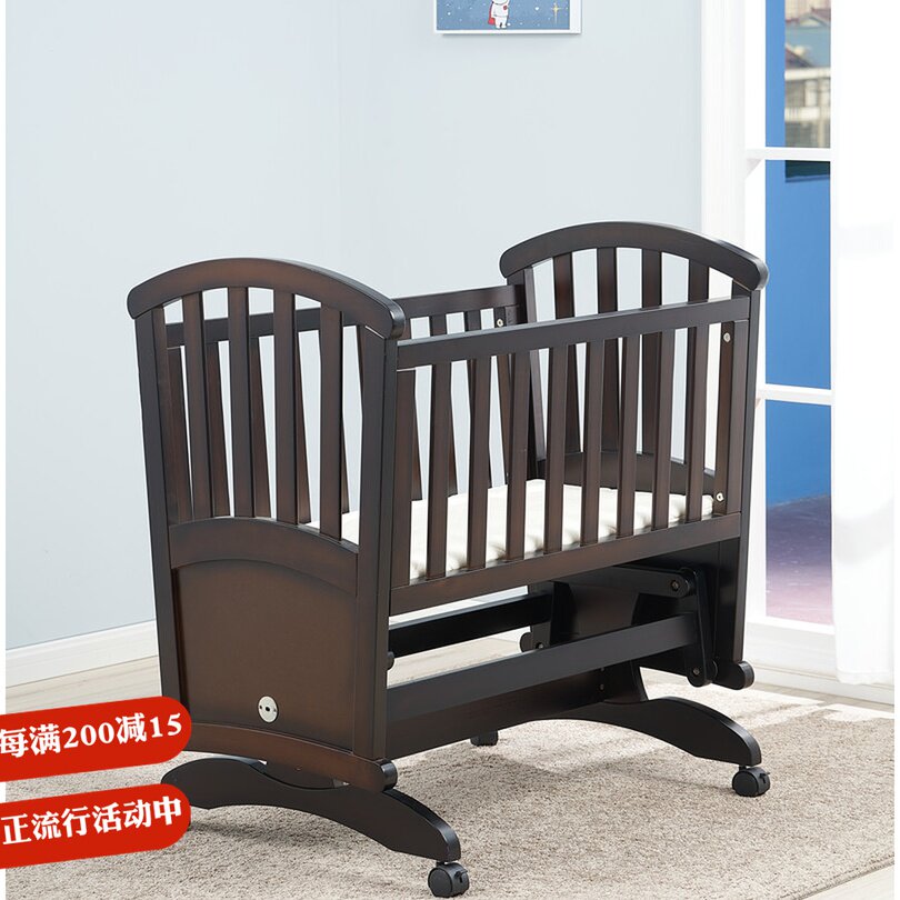 Export Canada solid wood crib newborn crib crib small family type shaker mobile sale in many provinces