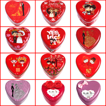 Wedding heart-shaped candy box candy box knot wedding gift heart-shaped iron box tinplate candy box