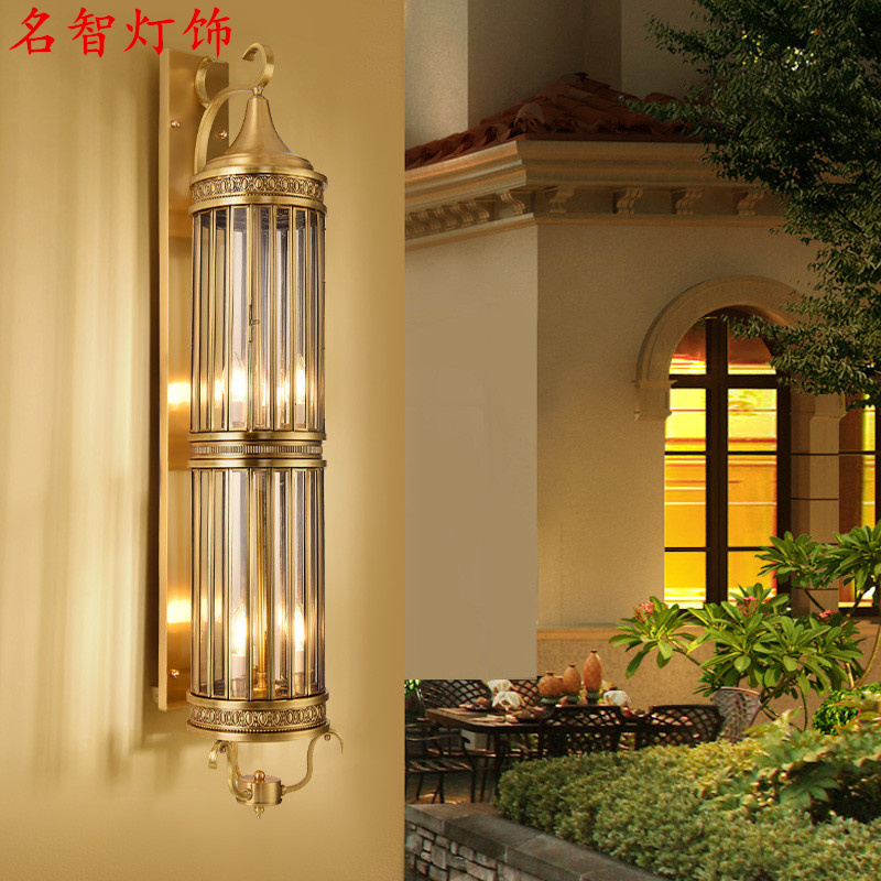 Outdoor garden courtyard waterproof balcony stairs full copper corridor door wall lamp aisle led villa door wall lamp