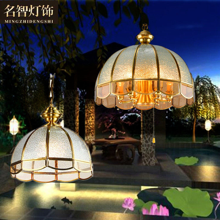 All copper dining chandelier corridor aisle chandelier study foyer porch chandelier single head bar table led light balcony chandelier