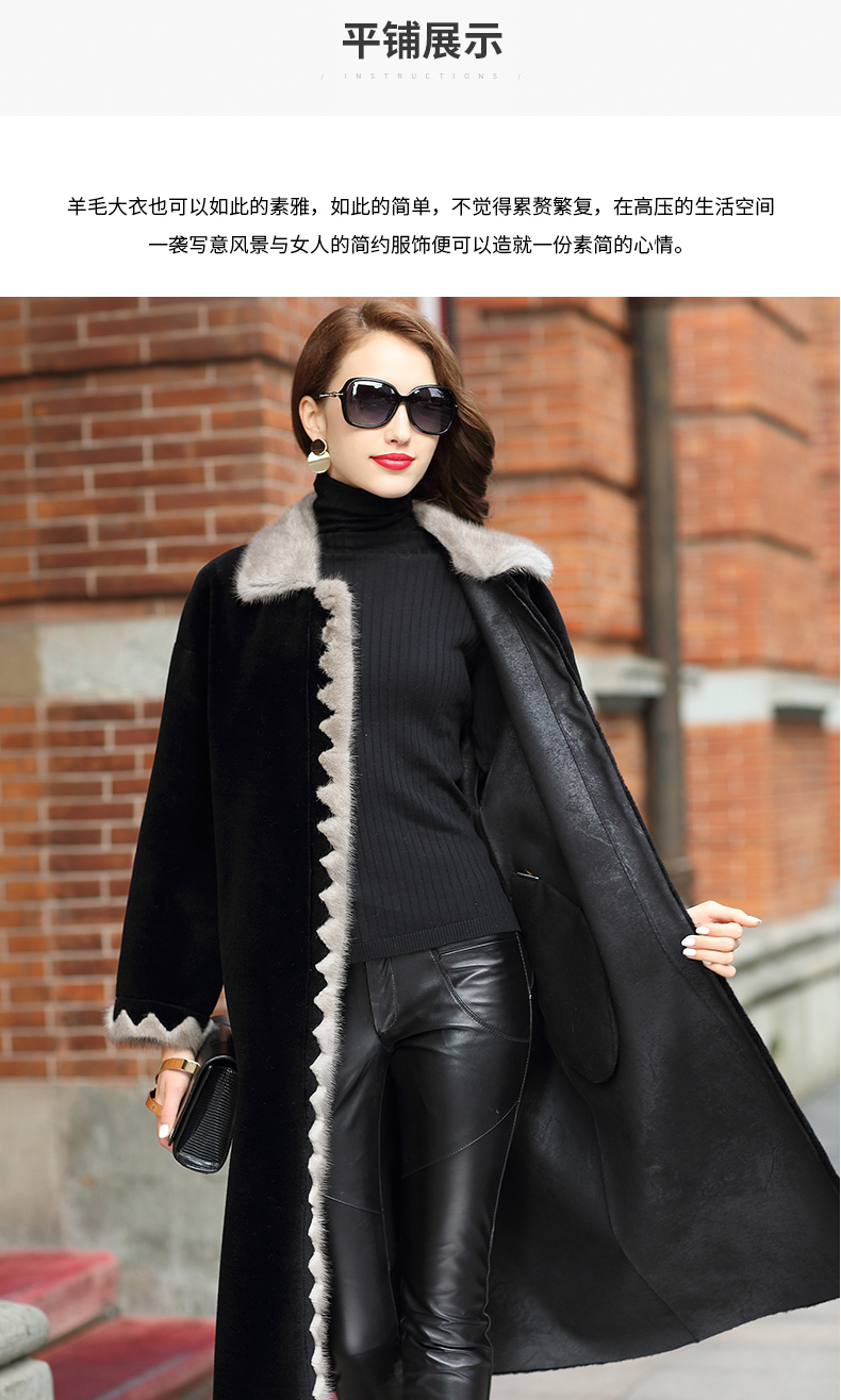 憨厚 皇 2018 mùa thu và mùa đông mới Haining lông cừu cắt áo khoác nữ dài rái cá lông cổ áo coat 77 áo lông thỏ cao cấp