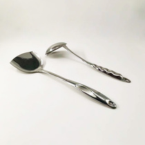 Household stainless steel rice spoon thickened porridge spoon long handle public spoon large soup spoon large kitchen kitchen utensils