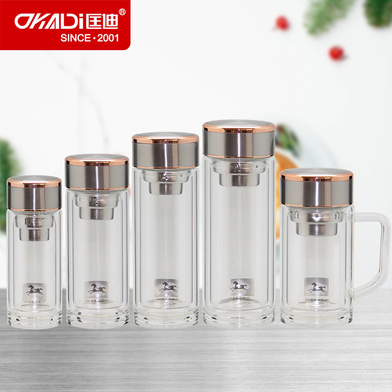 Kuang Di Huaxiang Mini Glass Cup, Double-Layer Portable Household Tea Cup with Filter, Creative Tea Cup for Men and Women Kuang Di Huaxiang Mini Glass Cup, Double-Layer Portable Household Tea Cup with Filter, Creative Tea Cup for Men and Women