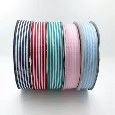 FULL ROLL PRICE 25MM WILD NAVY STYLE STRIPED THREAD BELT BRITISH STYLE SATIN BELT THREE-TOP ribbon WHOLE plate ribbon