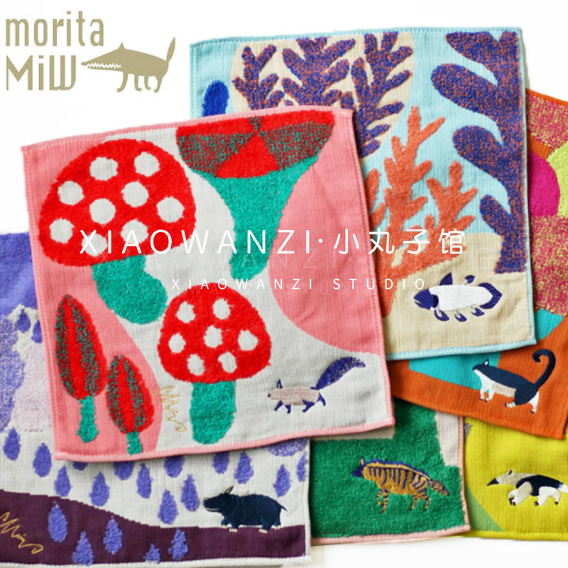 Export Export Embroidered Gauze Nordic Aesthetic Illustration Fairy Tale Style Pure Cotton Handkerchief Small Towel Small Square Towel