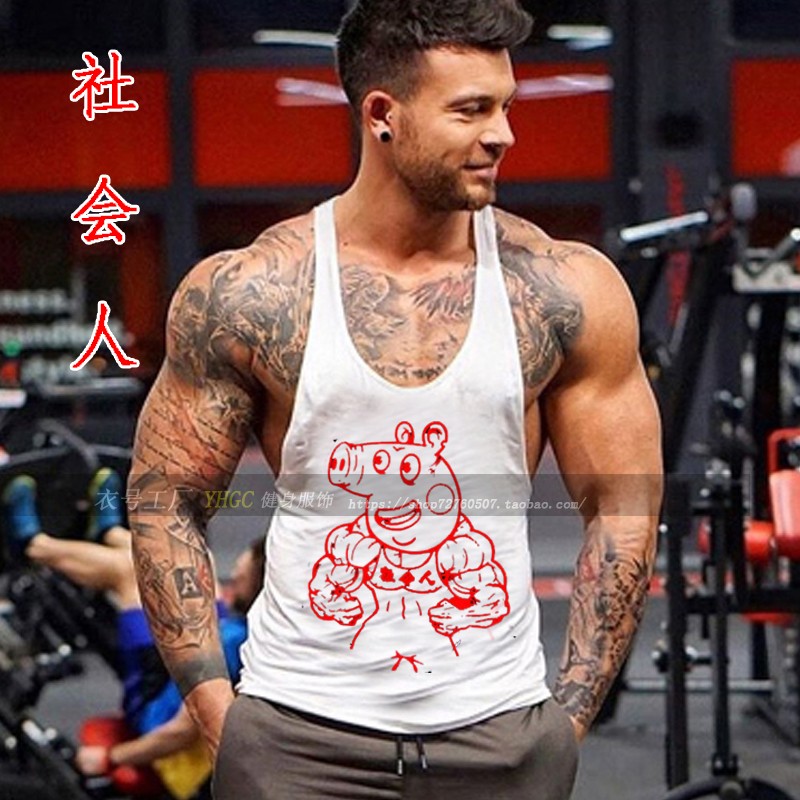 New fine belt thể hình vest thể dục mùa hè nam kích thước lớn lỏng từ rào cản cotton vest