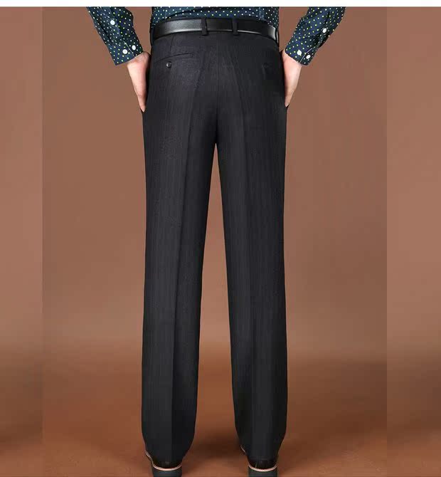 Mùa thu và mùa đông len nam quần dày phần rộng lỏng thẳng phù hợp với quần trung niên cashmere thường quần quần nam quần tây công sở