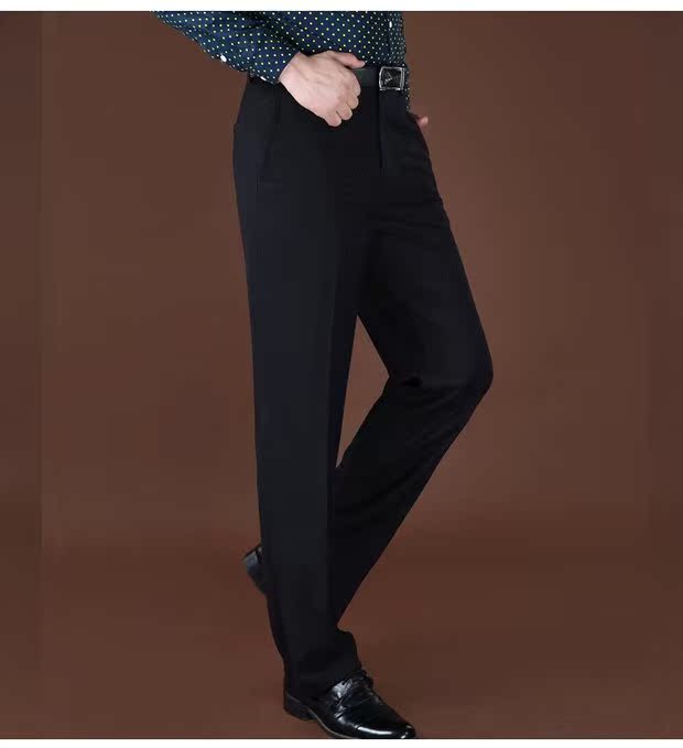 Mùa thu và mùa đông len nam quần dày phần rộng lỏng thẳng phù hợp với quần trung niên cashmere thường quần quần nam quần tây công sở