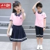 Trẻ em Lang quần áo trẻ em trường tiểu học mùa hè chàng trai và cô gái Thâm Quyến đồng phục học sinh cao đẳng gió phù hợp với lớp dịch vụ mẫu giáo tùy chỉnh Đồng phục trường học / tùy chỉnh thực hiện