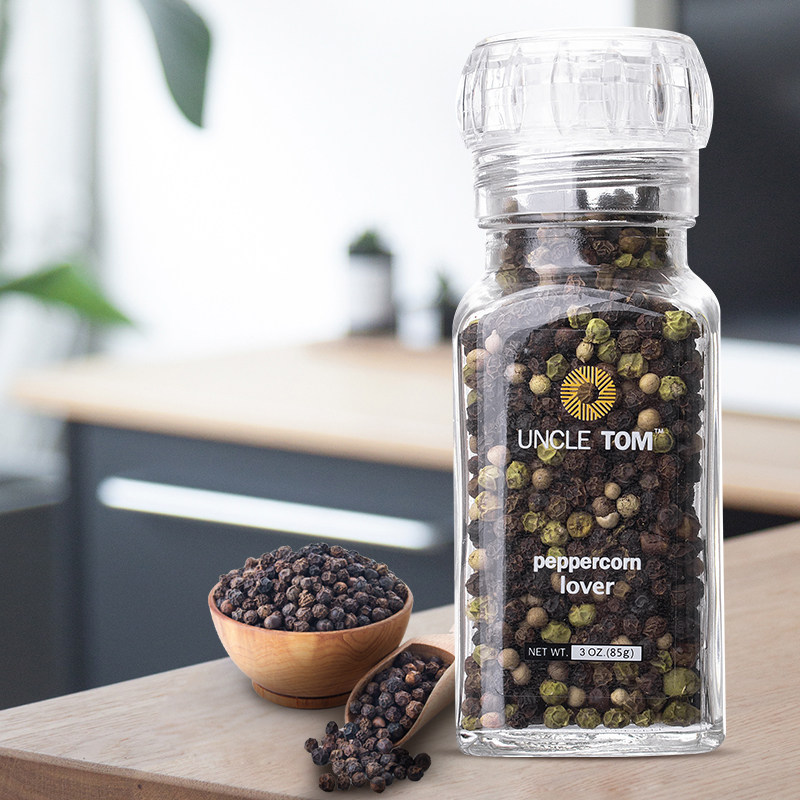 American Uncle Tom Imports Three-color Pepper Grain Mix With Grinding Machine Black Pepper White Pepper Green Pepper