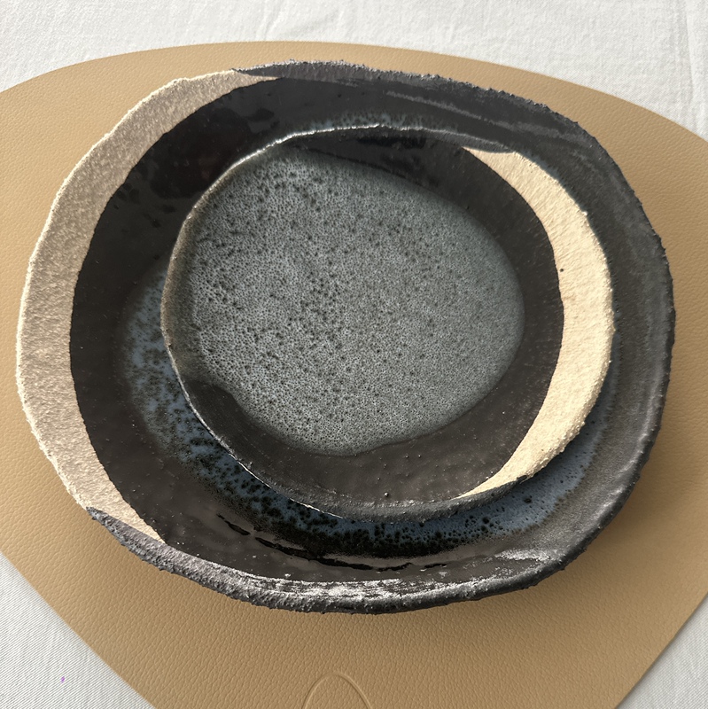 French Jars Wabi Tableware Plates and Bowls, Vintage Wabi-Sabi Style Ceramic Dinner Plates, Household Conical Bowls, Deep Plates, Soup Bowls