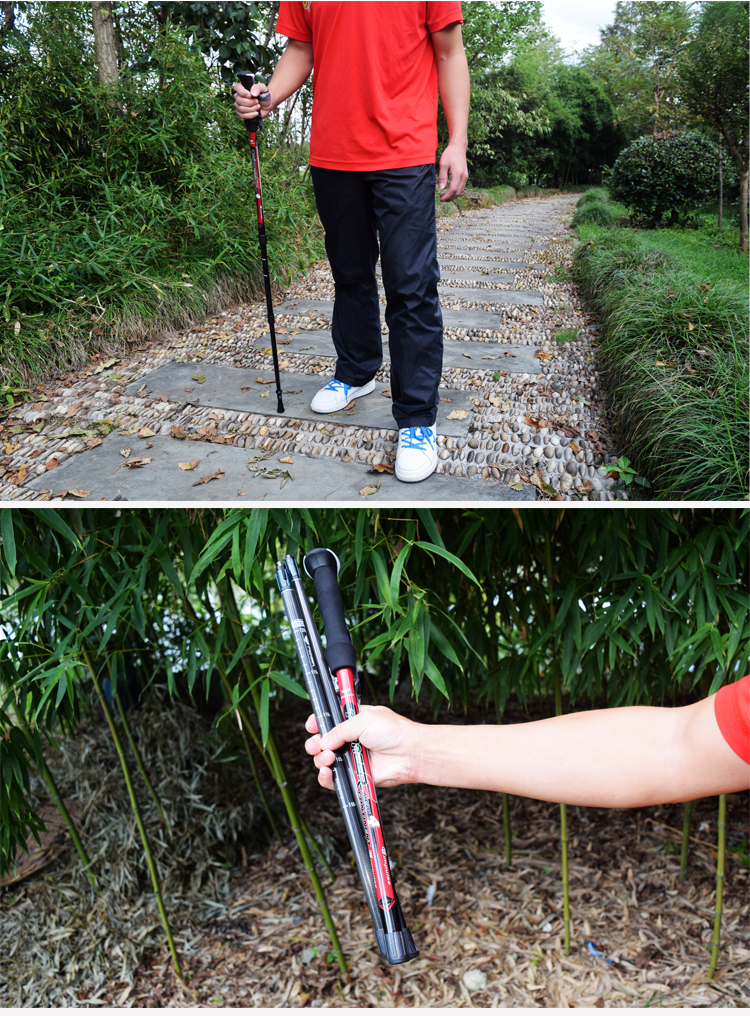 Trailblazer trekking cực carbon siêu đi bộ gậy kính thiên văn khóa sợi carbon nạng thiết bị leo núi ngoài trời gậy kéo dài đa năng