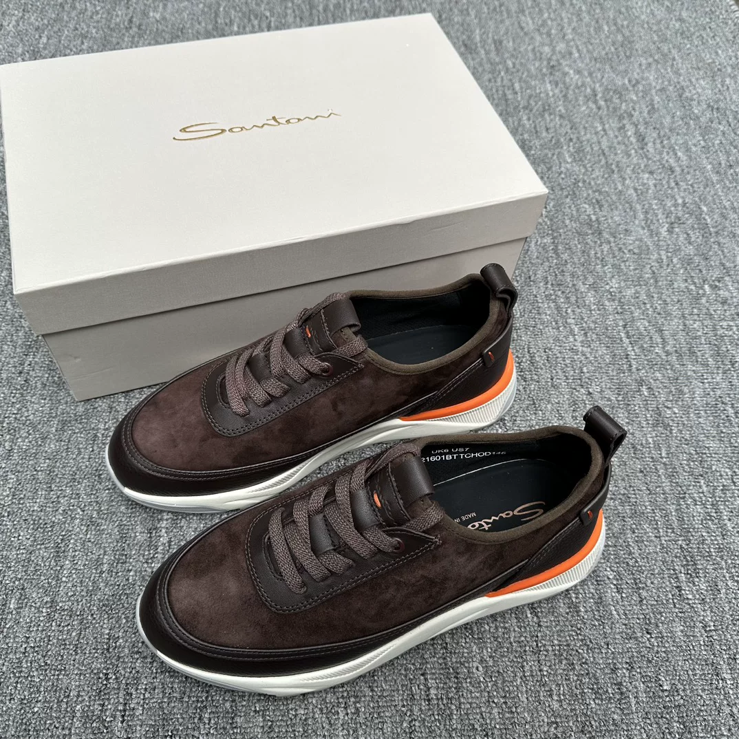 Покупка новых мужских кроссовок Santoni San Teni с плетением стежков, шнурованные повседневные кроссовки