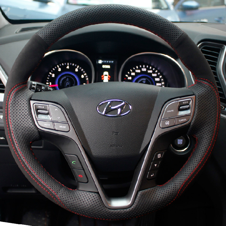 Hyundai 13-17 brand new Shengda Gerui ix45 special hand-sewn leather steering wheel cover cowhide handle cover
