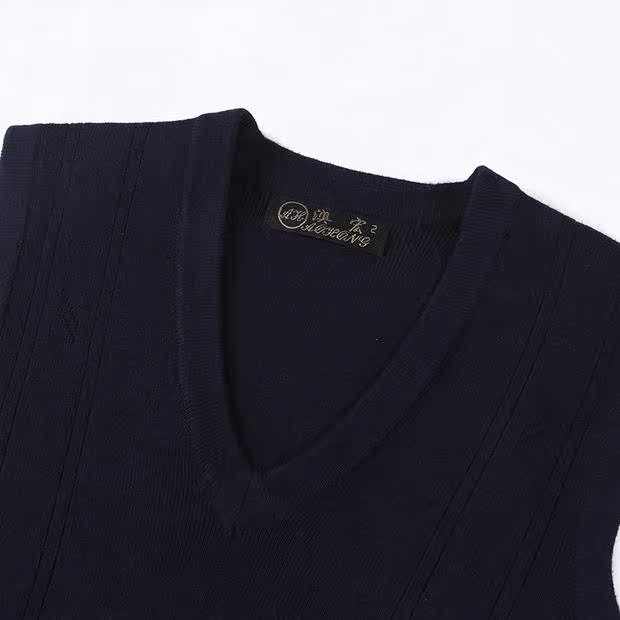 Đàn ông trung niên mùa thu và mùa đông vest vest vest Cha quần áo mùa đông dưới áo len vest cổ chữ V không tay đan đồ vét nam