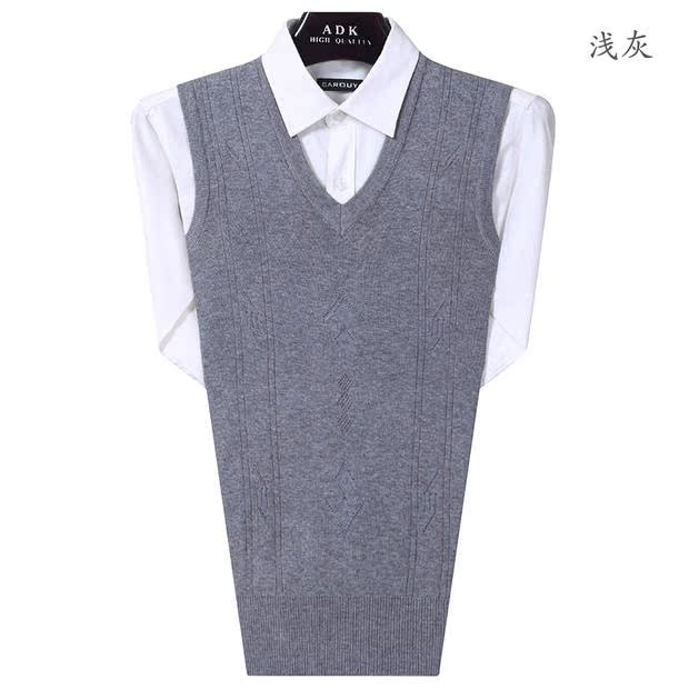 Đàn ông trung niên mùa thu và mùa đông vest vest vest Cha quần áo mùa đông dưới áo len vest cổ chữ V không tay đan đồ vét nam