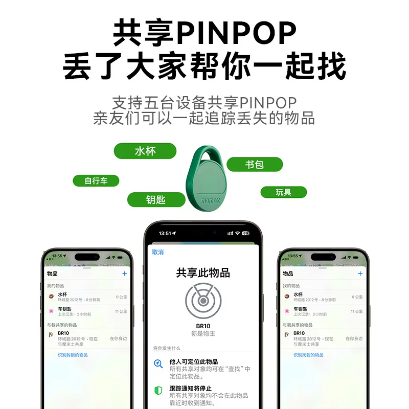 Момакс Момиc противоугонный позиционер, подходящий для Apple AirTag, плоский тег, отслеживание, электровелосипед, брелок, GPS-ование, животное, пожилой, противоугонный артефакт, дети