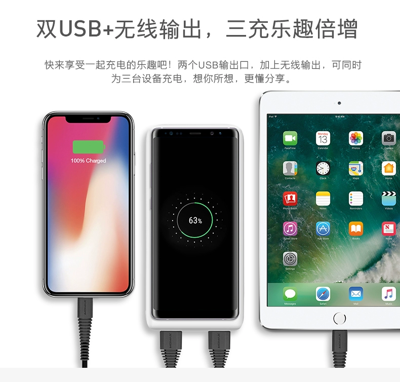 momax Mo Mishi không dây sạc điện thoại di động 20.000 mA iPhoneXSmax suất cao kép USB điện thoại di động sạc kho báu phổ của Apple 8Plus nhanh sạc không dây sạc 20.000 mA - Ngân hàng điện thoại di động xiaomi gen 3 pro