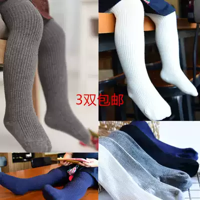 Spring and autumn girls white socks children's pantyhose baby gray leggings socks combed cotton black pants
