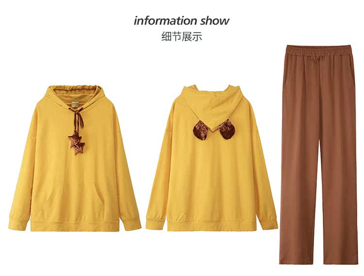 Fen Teng Xueyi đồ ngủ dài tay nữ cotton mùa xuân và mùa thu áo len trùm đầu rộng tay dài có thể mặc bên ngoài quần áo phù hợp với phụ nữ đồ bộ mùa hè