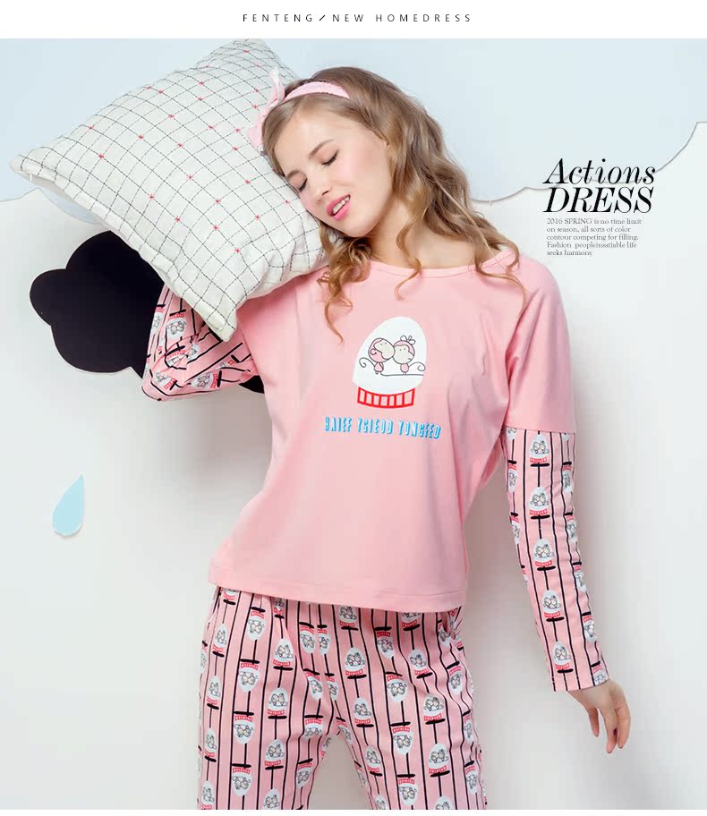 Pyjama pour femme en Coton à manches longues - Ref 2991627 Image 30