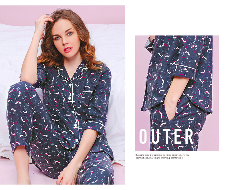 Pyjama pour femme en Coton à manches - Ref 2991670 Image 20